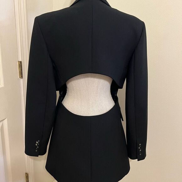 Mango Black Blazer w/ Open Back NWT Size M - Picture 3 of 14